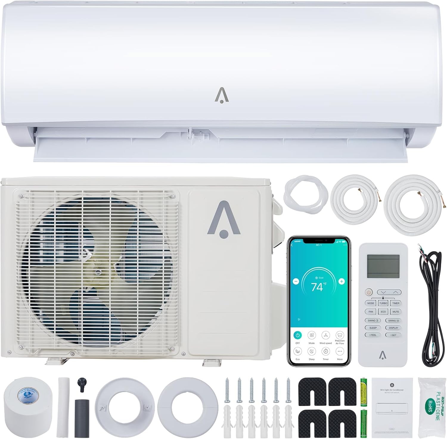 24 SEER2 Air Conditioner AC Unit & Heat Pump 9000 BTU Ductless Mini Split US