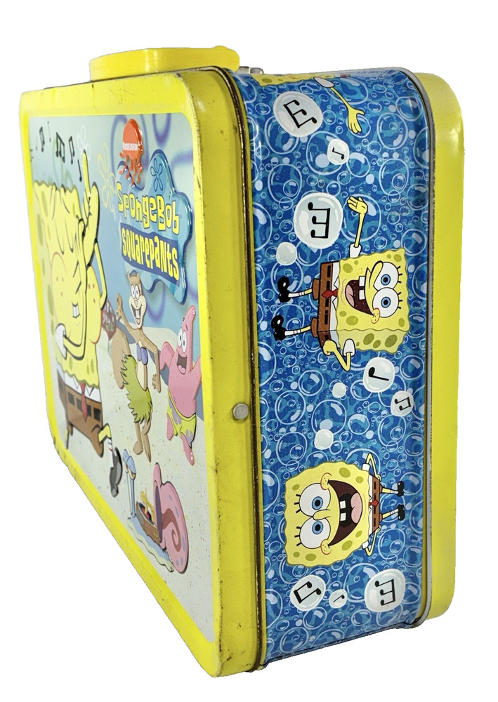 Nickelodeon SpongeBob Squarepants Embossed Tin Lunch Box Patrick 2002 Vintage