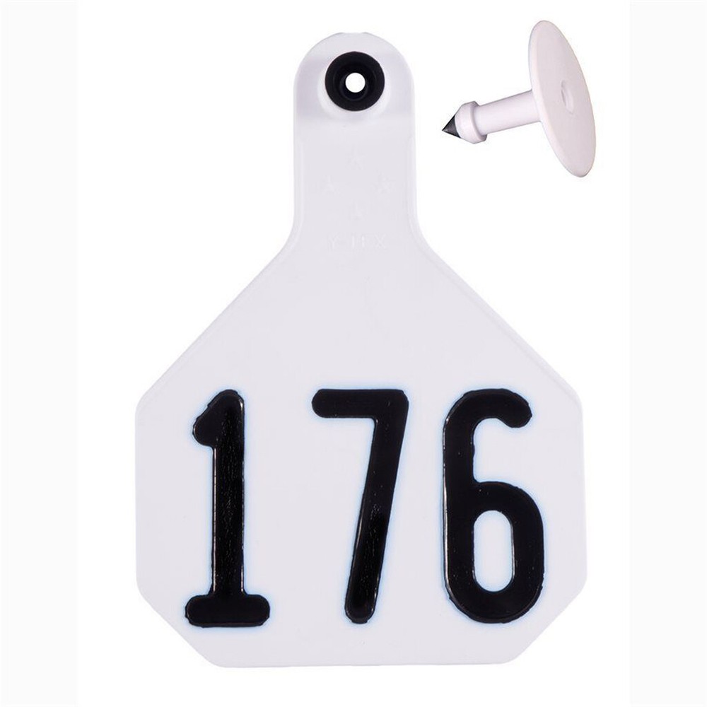 YTex 3 Star Medium White Cattle ID Ear Tags Numbered 76-100