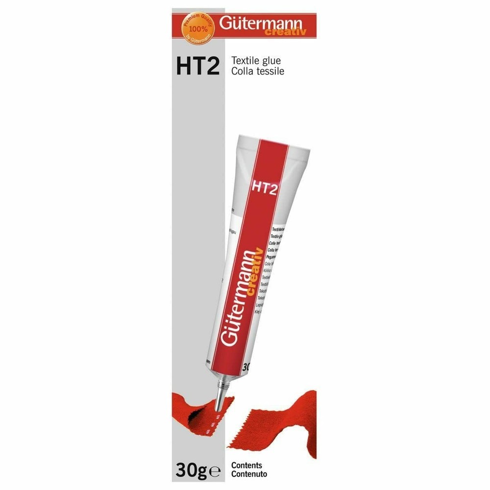 Gütermann HT2 30g - Versatile Textile Glue for Crafting & Fabric Projects
