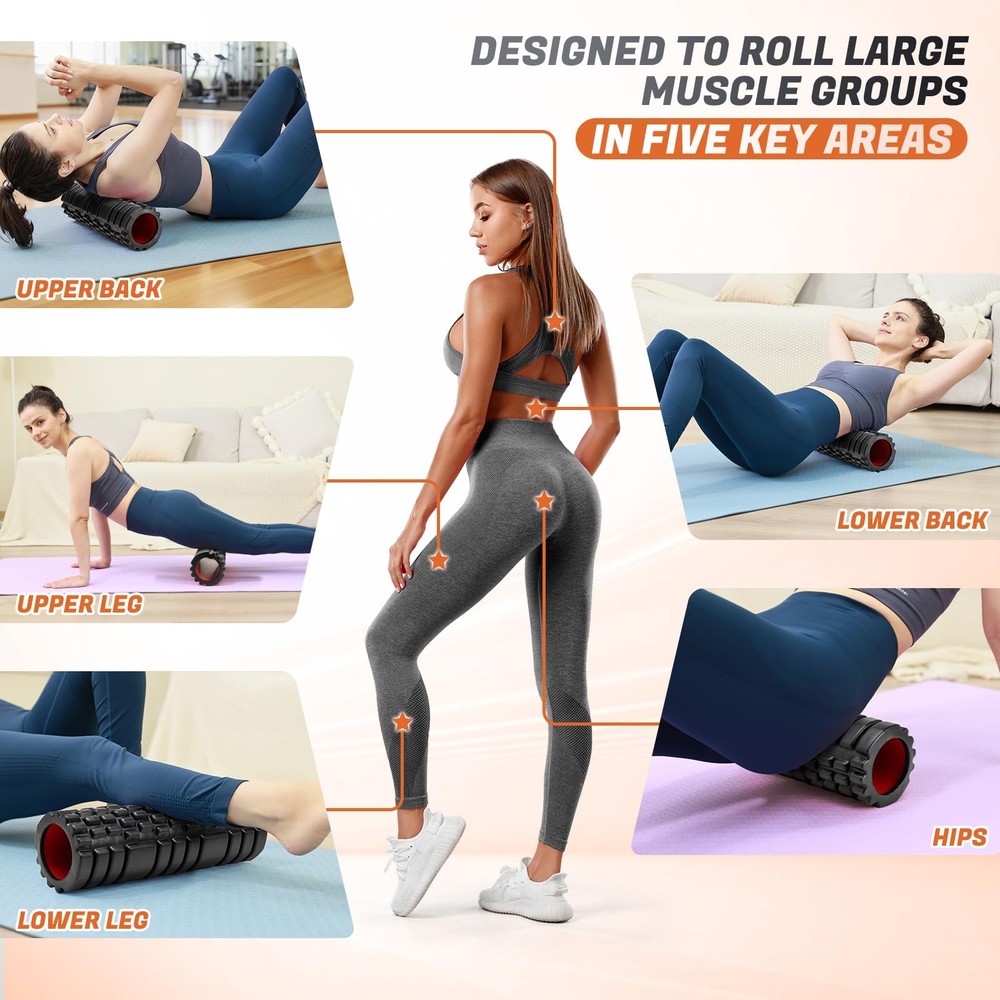 Foam Roller for Deep Tissue Massager, 18" Trigger Point Foam Roller, Patented...