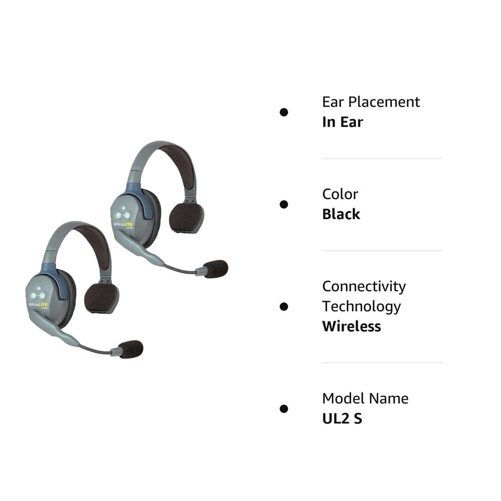 EARTEC UL2S UltraLITE Full Duplex Wireless Headset Communication for 2 Users ...