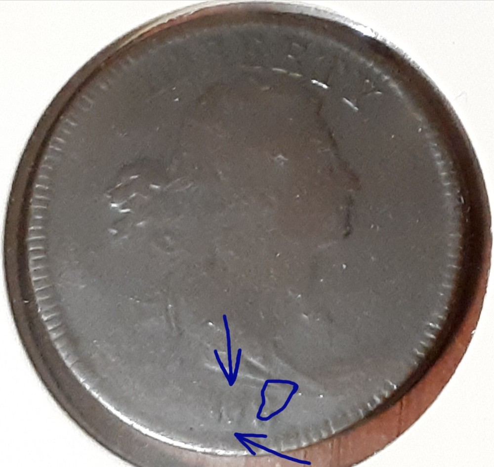 1798/7 Drape Bust Multiple Errors: 9/8 on Third Digit-Die Chips-Lamination (Rev)