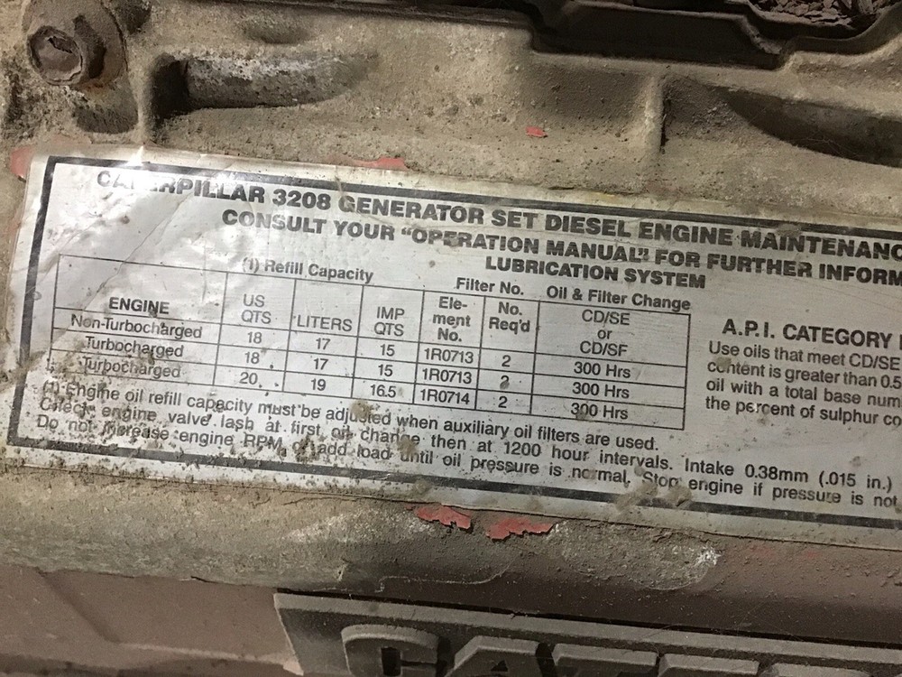 catapillar 3208 diesel engine from fire sprinkler system