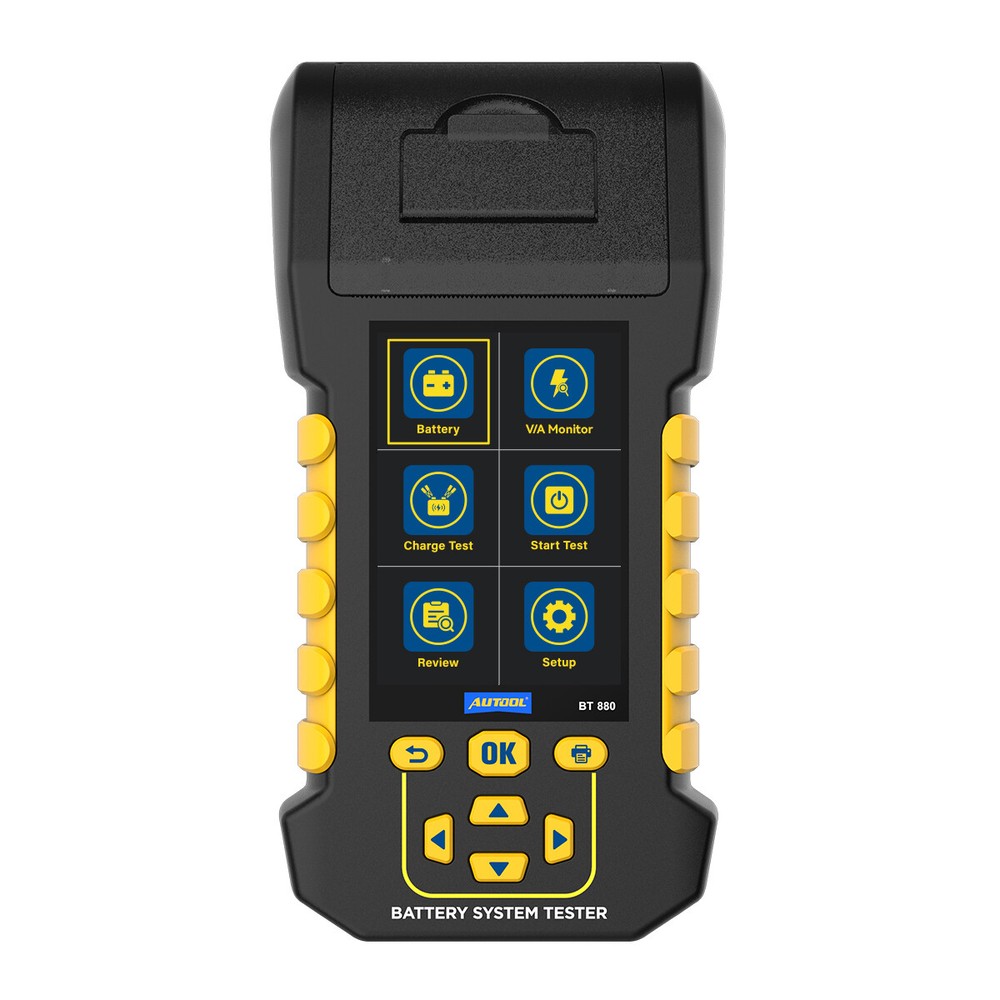 Auto Battery Tester Start Load Leakage Analyzer Data Review 8~30V DC W/ Printer