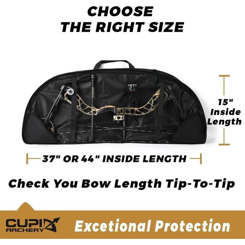 Lightweight Compound Bow Bag W/ Backpack Straps Accessories Pocket Soft Padding