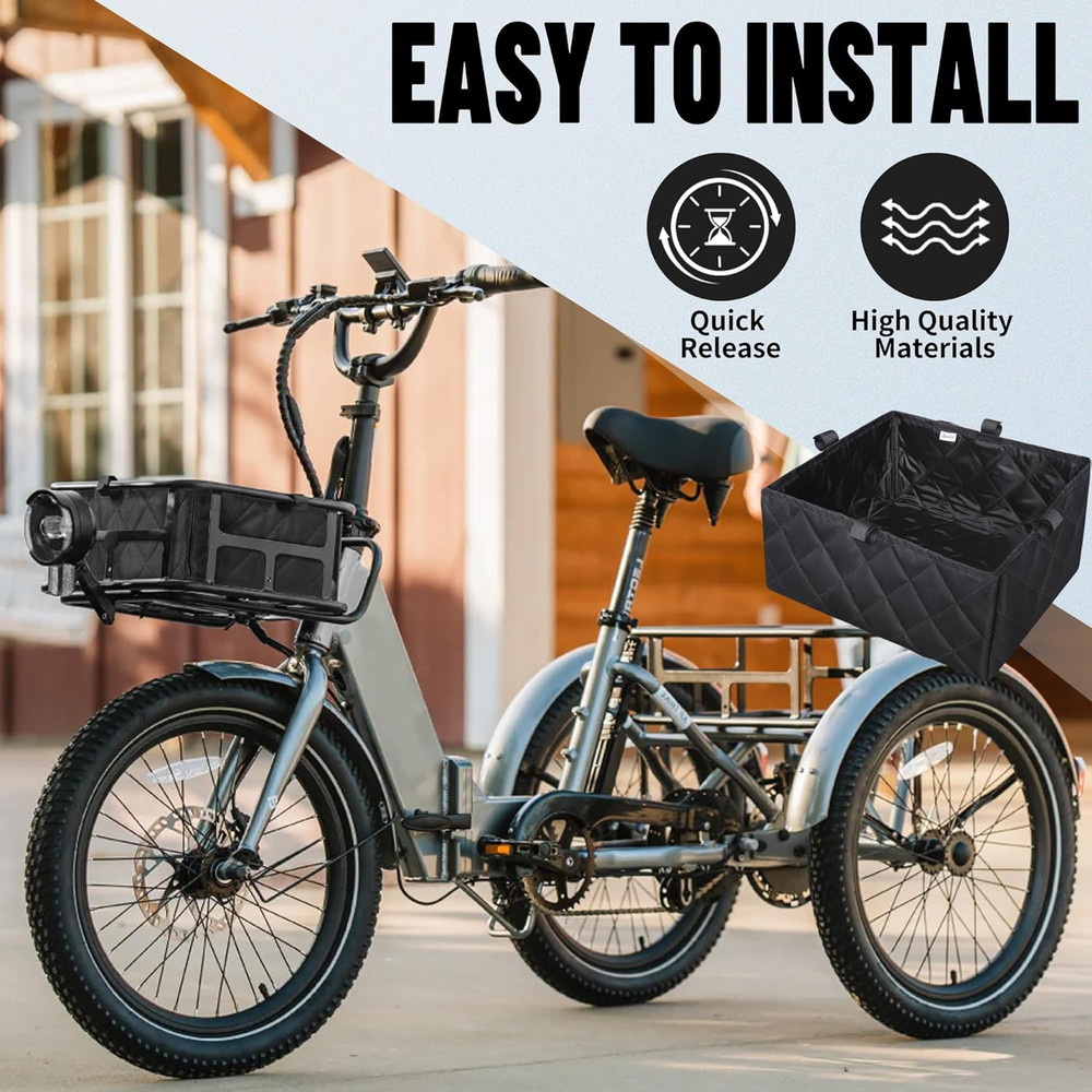 Bike Basket Liner & Cargo Net,Reusable Thickened Lining Bicycle Basket Accessory