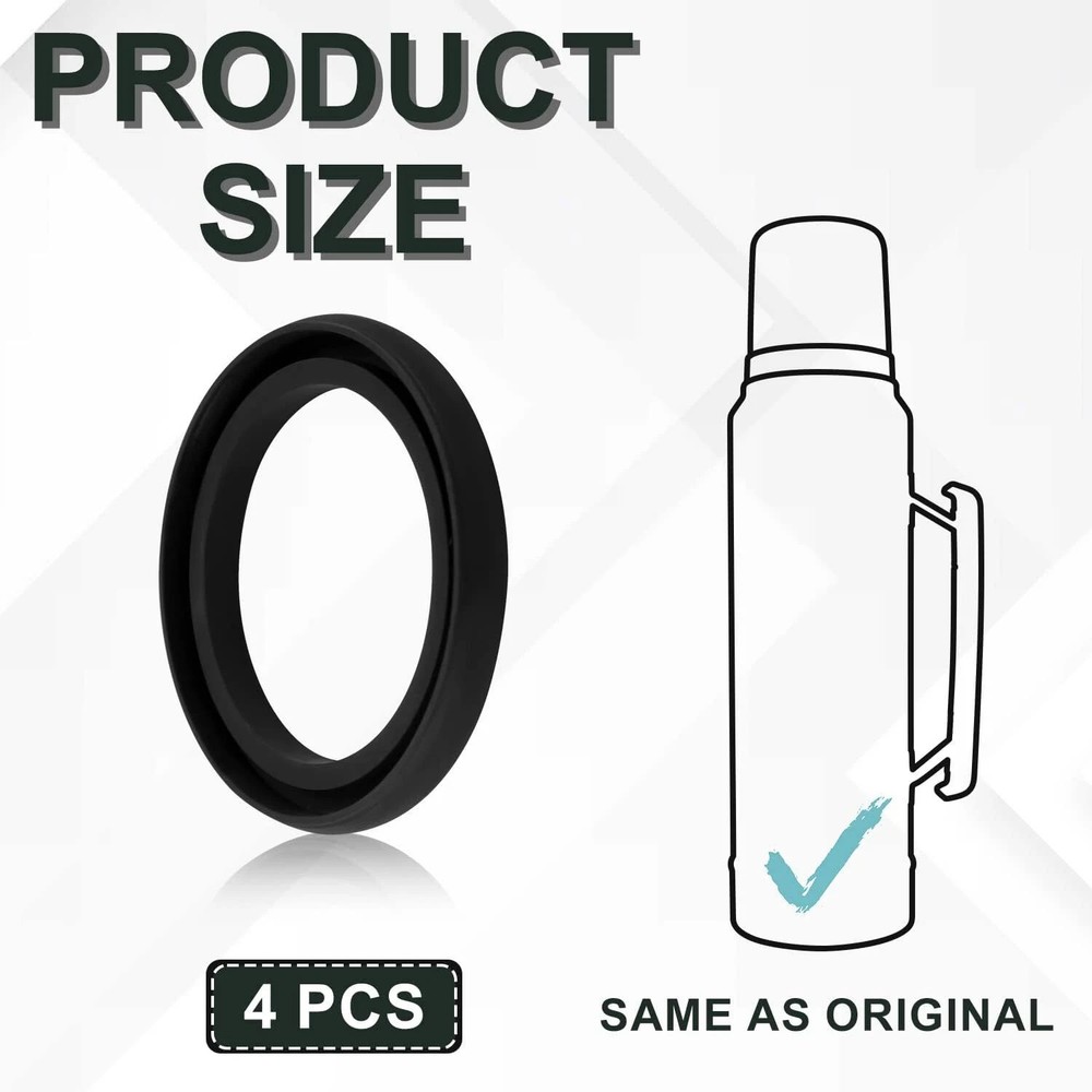 4pcs Silicone Replacement Gaskets Classic for Stanley, Seal Compatible With 20 2