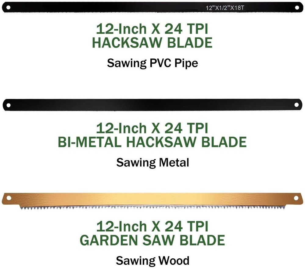 METAKOO Hacksaw Frame Set, Standard and Mini Hacksaw, 12" Replaceable Blade