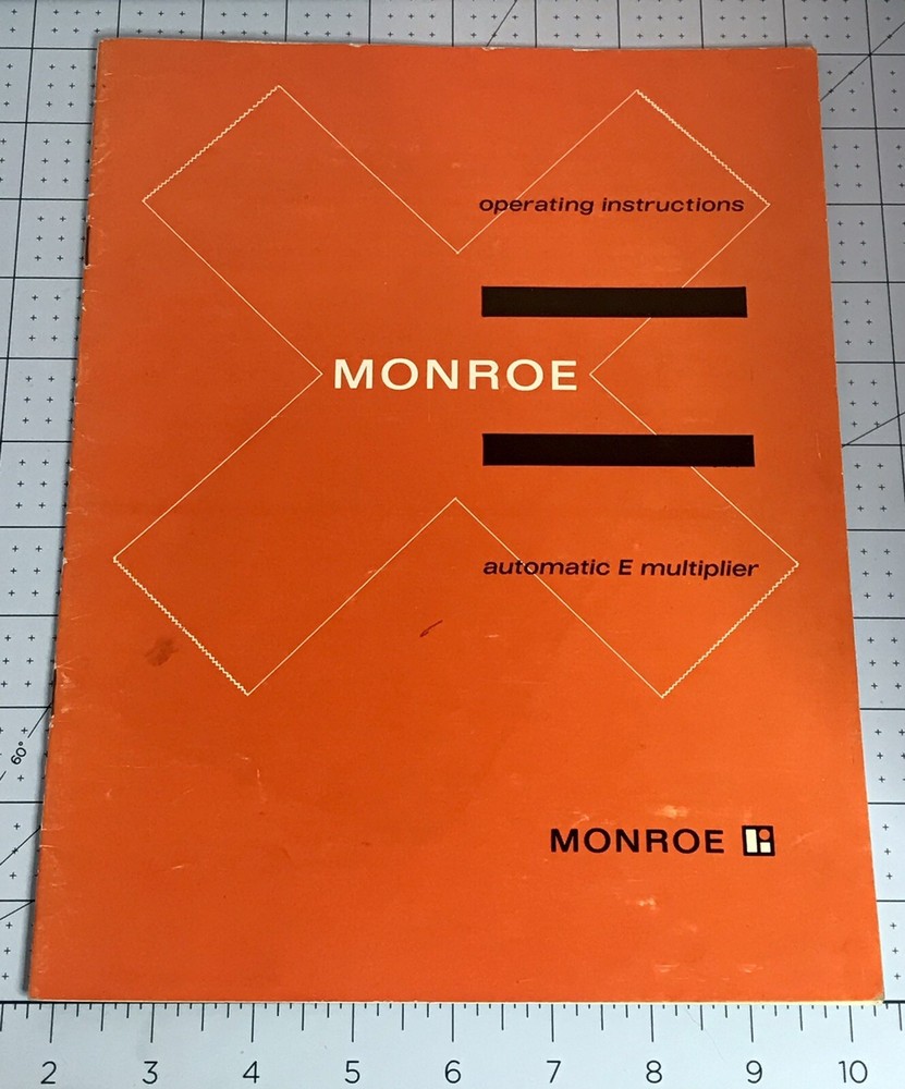 Vintage 1967 Operation Instructions Monroe Automatic E Multiplier 10-key adding 