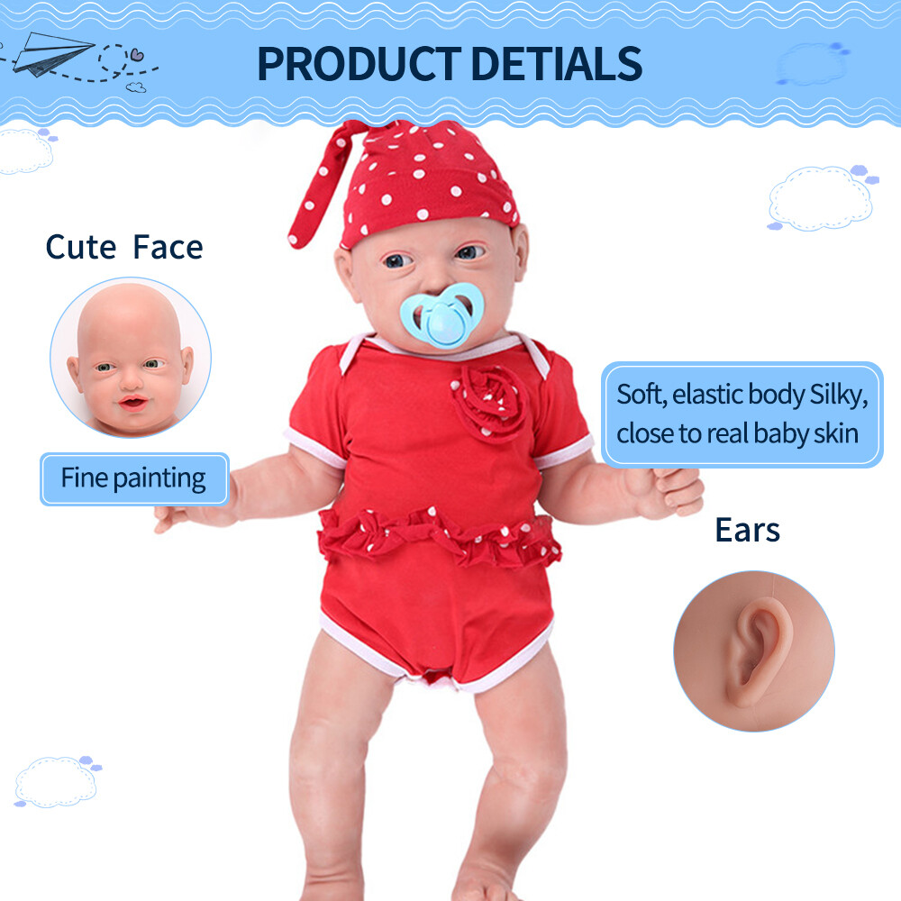 IVITA 23'' Big Reborn Full Body Silicone Doll Adorable Smile Newborn Baby Girl