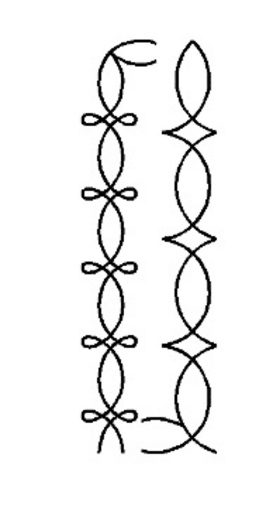 Continuous Line Border Quilting Stencil 2" Quilt Sashing Corner Pattern Template