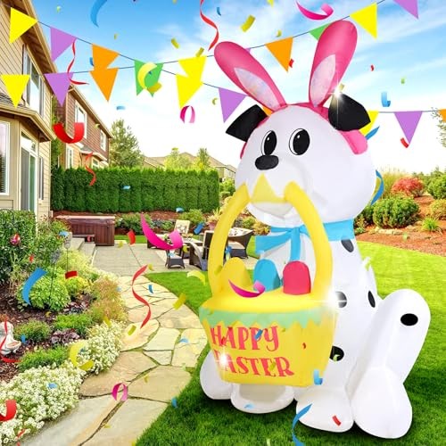 Vibrant Inflatables 10FT Long, Seven Eggs Inflatable Outdoor Easter Eggs