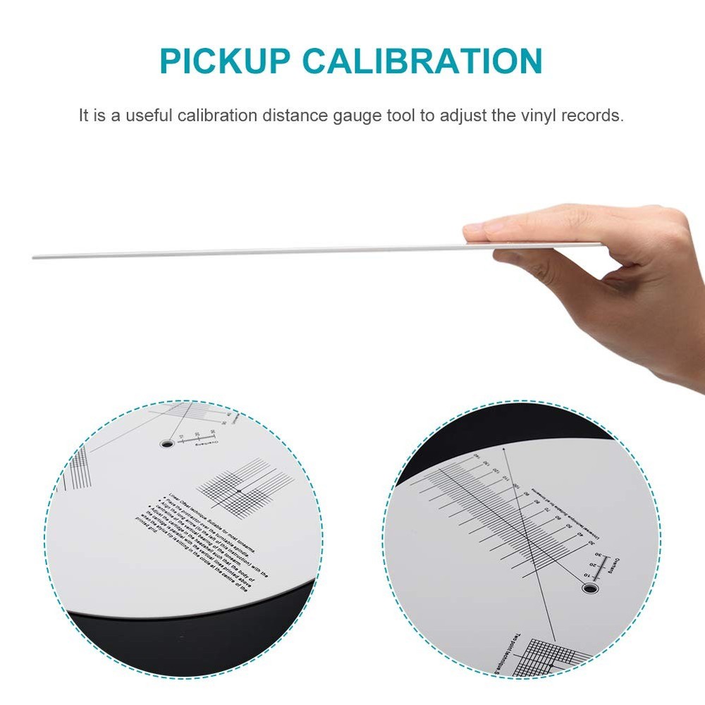 Acrylic Turntable Mat Cartridge Alignment Protractor Phonograph White