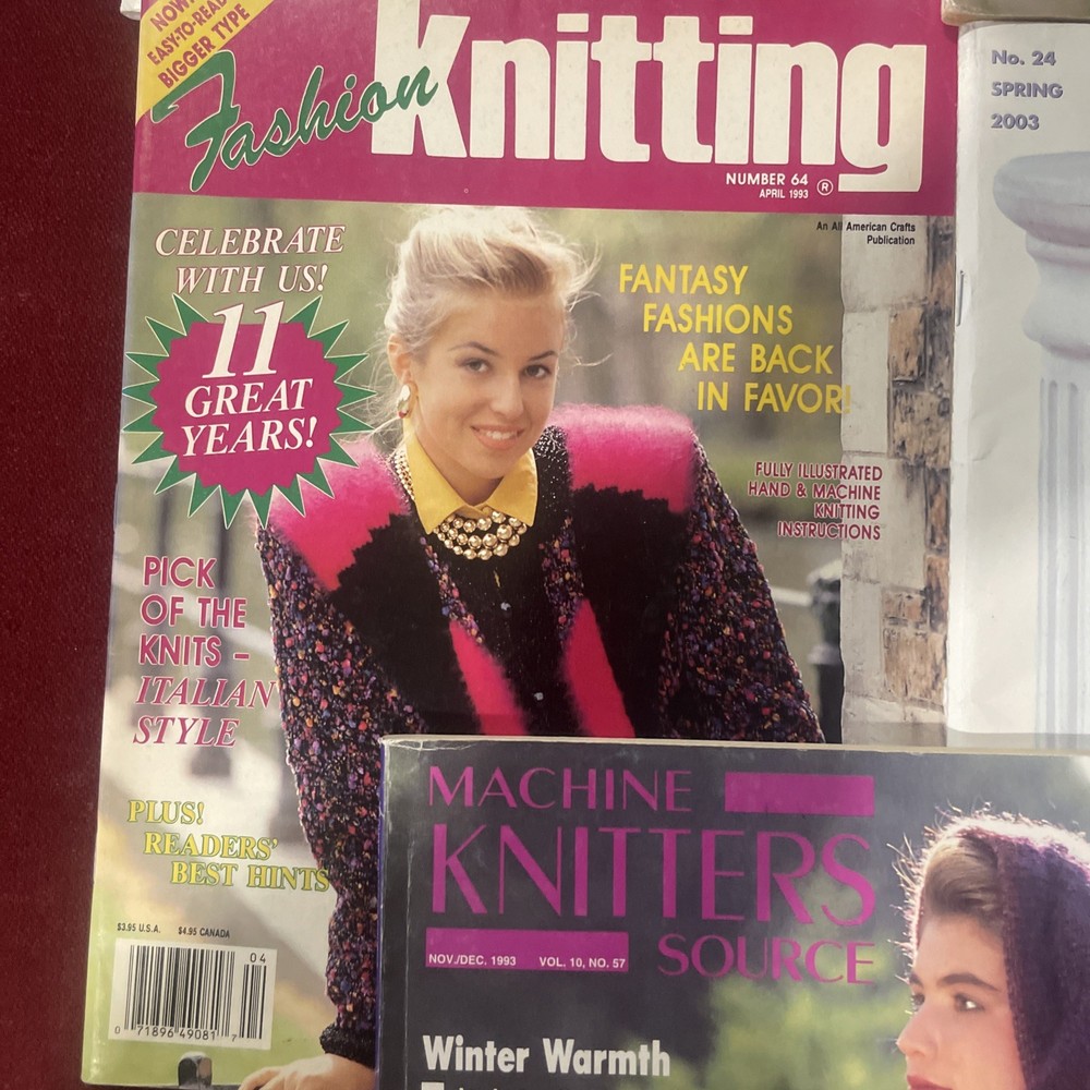 5 Knitting Machine Knit Magazines 1990 -2003 #2