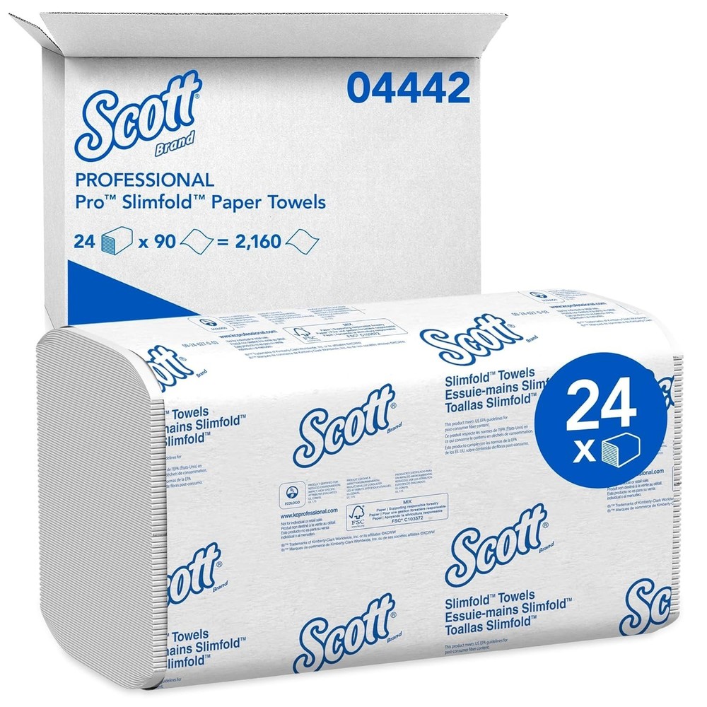 Scott Control Hand Towels Slimfold (04442) with Fast-Drying Absorbency Pockets,