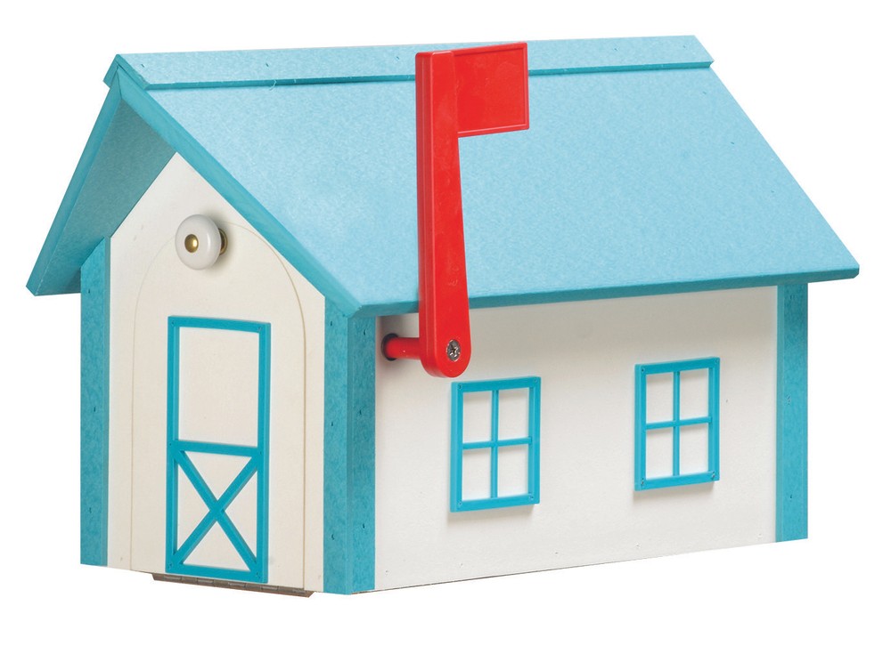 Amish-Made Standard Poly Mailboxes with Poly Roofs