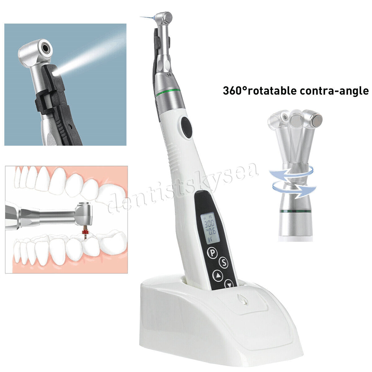 Wireless LED Dental Endodontic​ Endo Motor Root Canal 16:1 Mini Head Handpiece