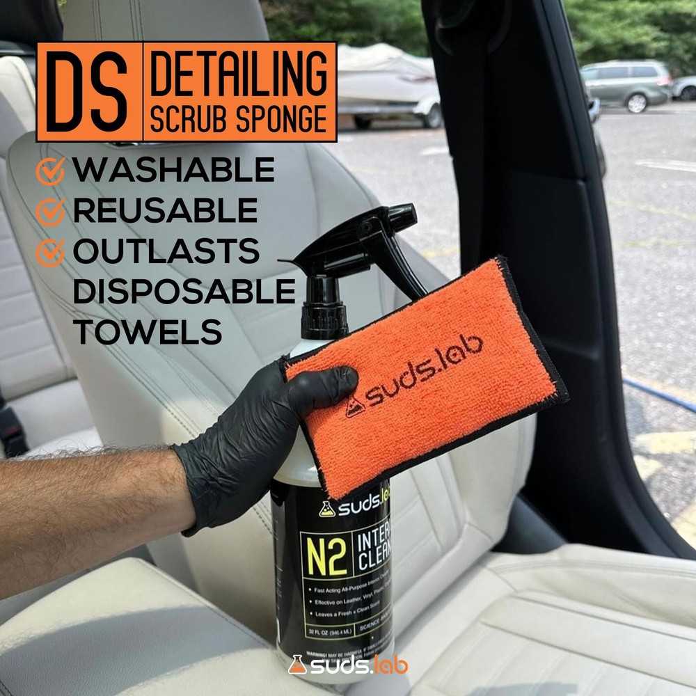 DS Microfiber Detailing Scrub Pad 2 Pack - Car Interior Cleaning & Detailing