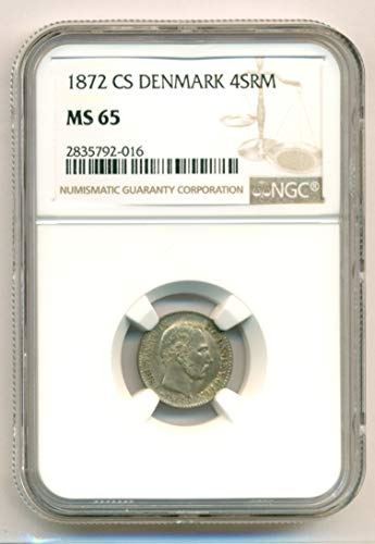 Denmark Silver 1872 CS 4 SRM MS65 NGC