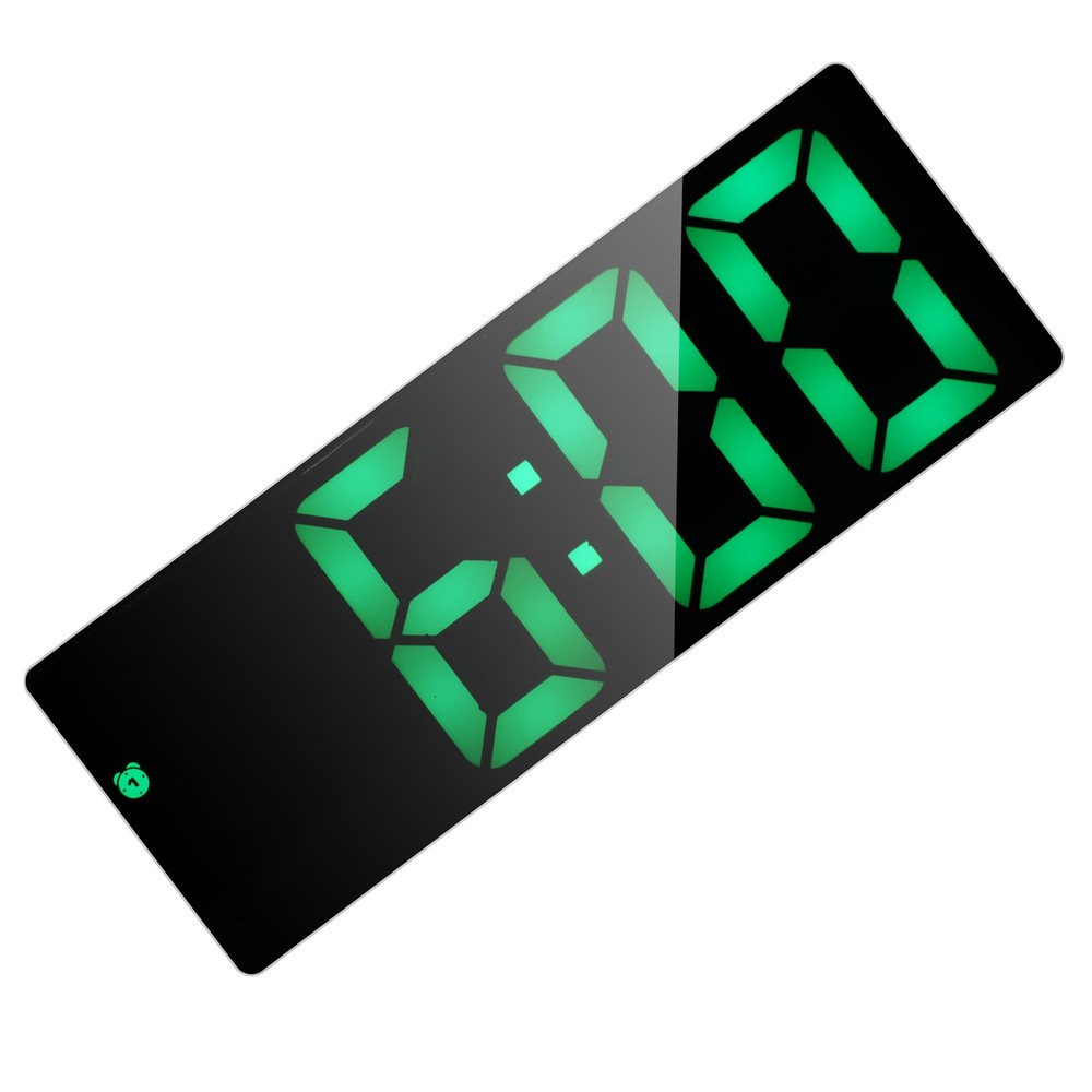 Electronic Clock LED Digital Mirror Alarm Clocks Battery PlugIn DualUse 0712