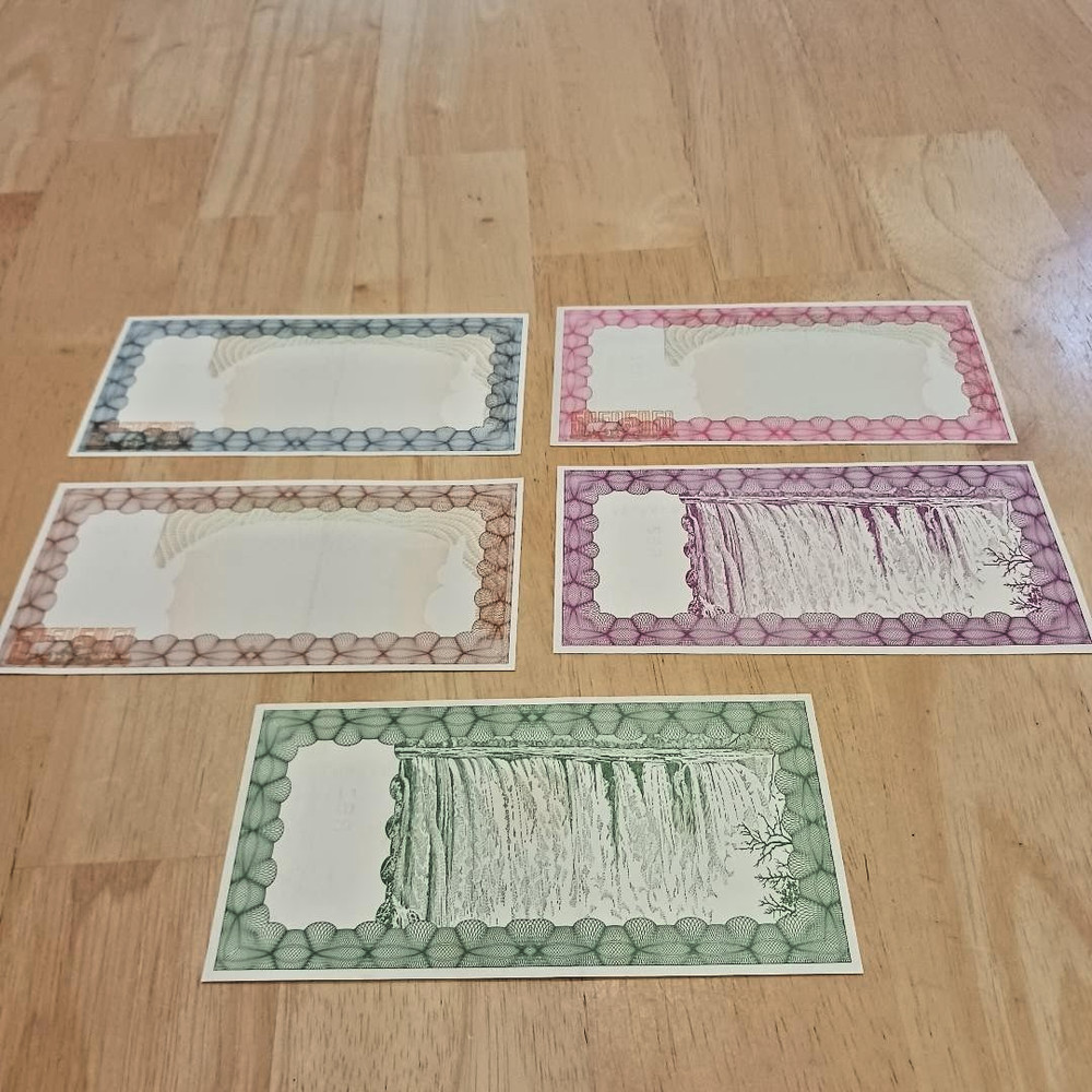 Zimbabwe Bearer Cheque Complete Denomination Set. Uncirculated.