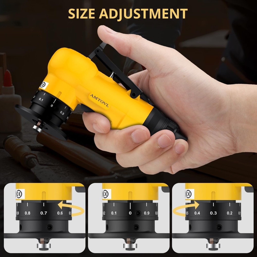 AMTOVL Pneumatic Chamfering Tool - Mini Air Chamfer Tool with 10 C-Angle & 10...