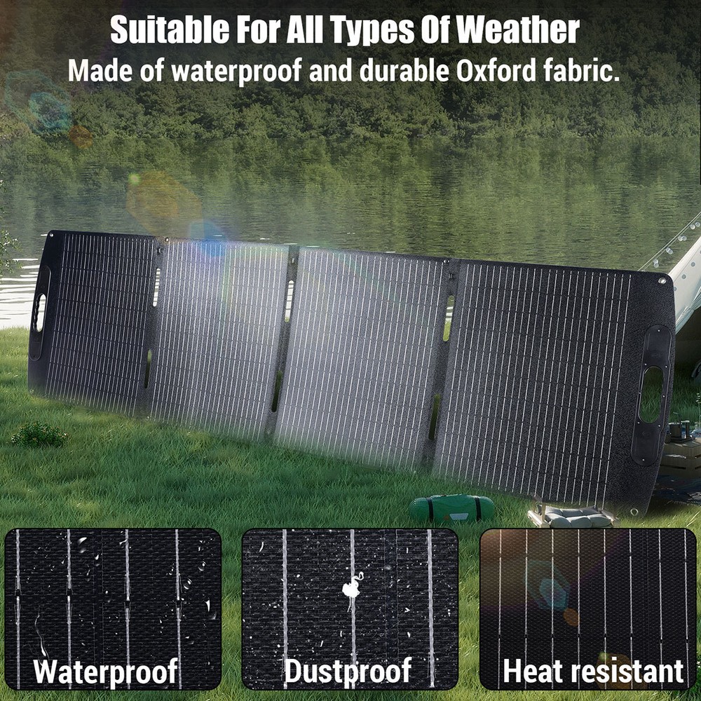 200W Portable Solar Panel Foldable with Carry Case for Power Station Waterproof
