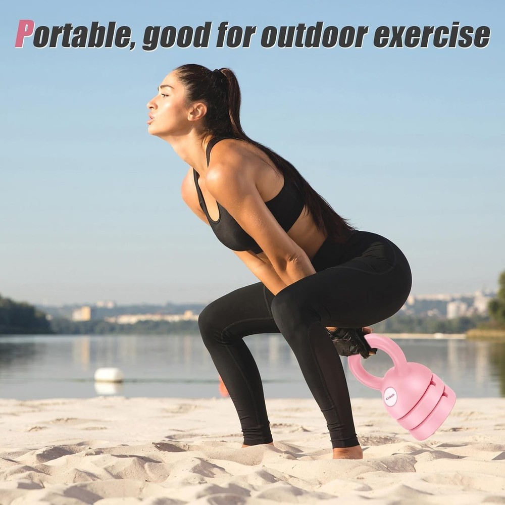 Ergonomic Adjustable Kettlebells: 5, 8, and 12lbs for Space-Saving Workouts-