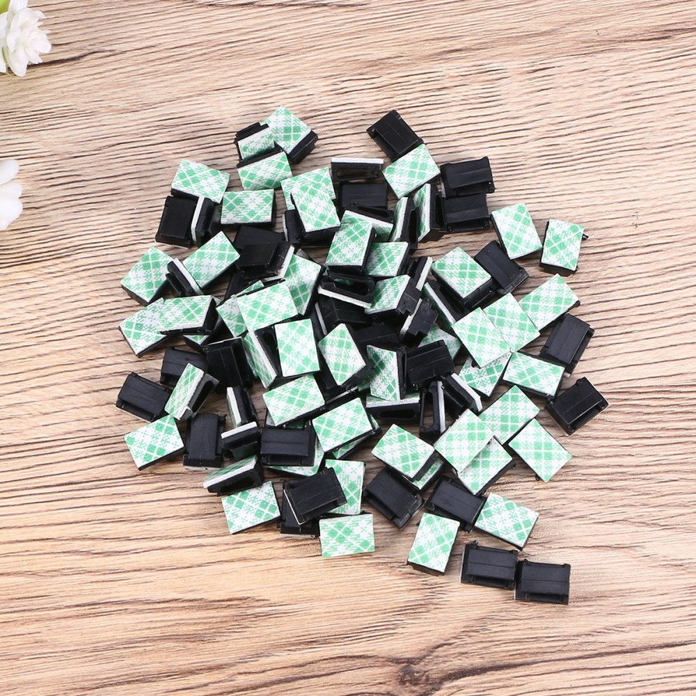 Cable Tie Holders 100pcs Black Clips for Organization