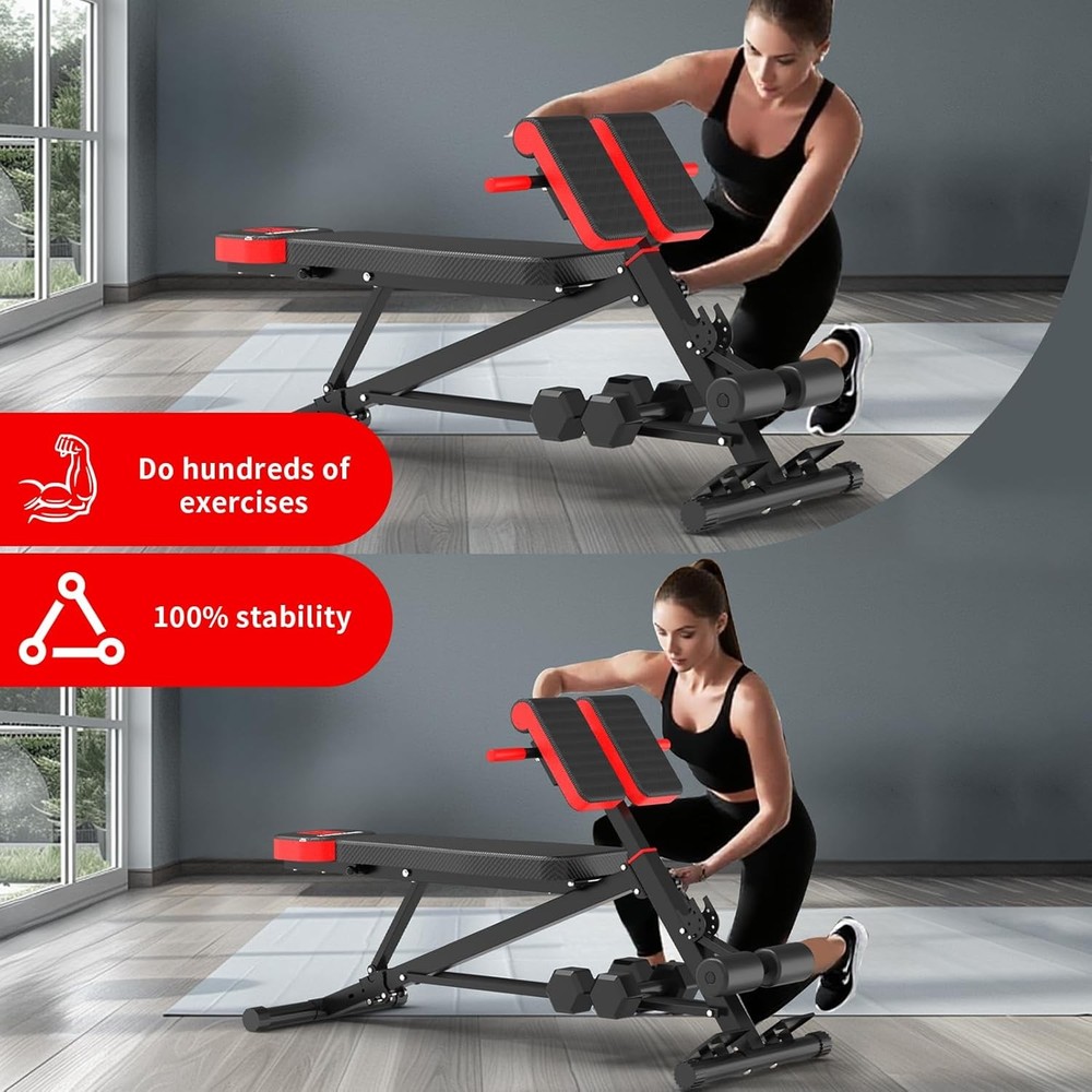 Adjustable Weight Bench,Utility Workout Bench Foldable Incline Decline Benches f