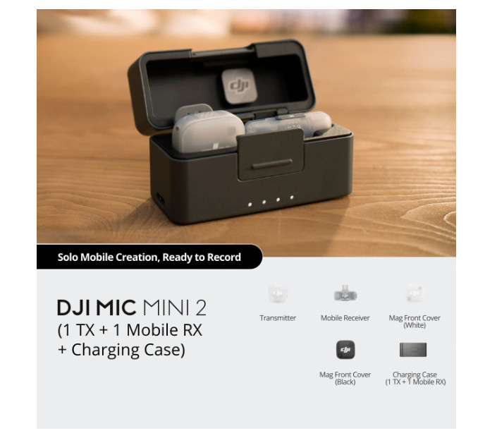 DJI Mic Mini 2 Microphone (1 TX + 1 Mobile RX + Charging Case)