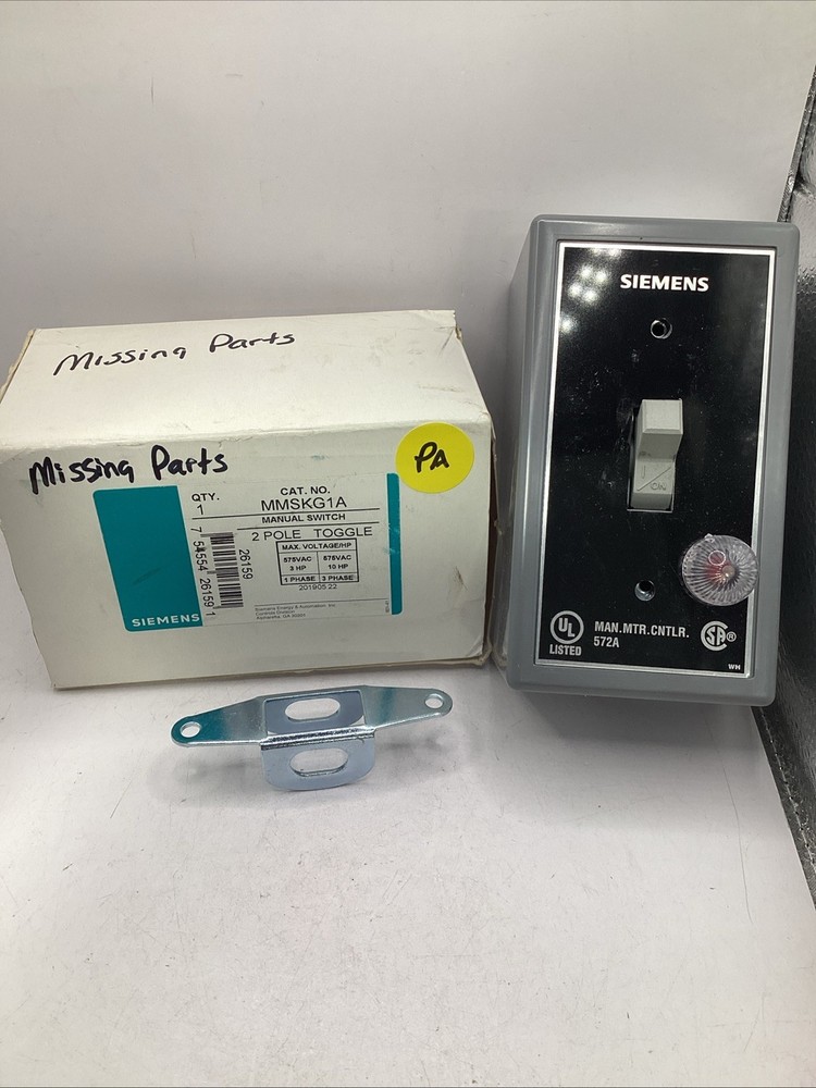 Siemens MMSKG1A Manual Switch 2 Pole Toggle  NEW 🟡 Missing Parts
