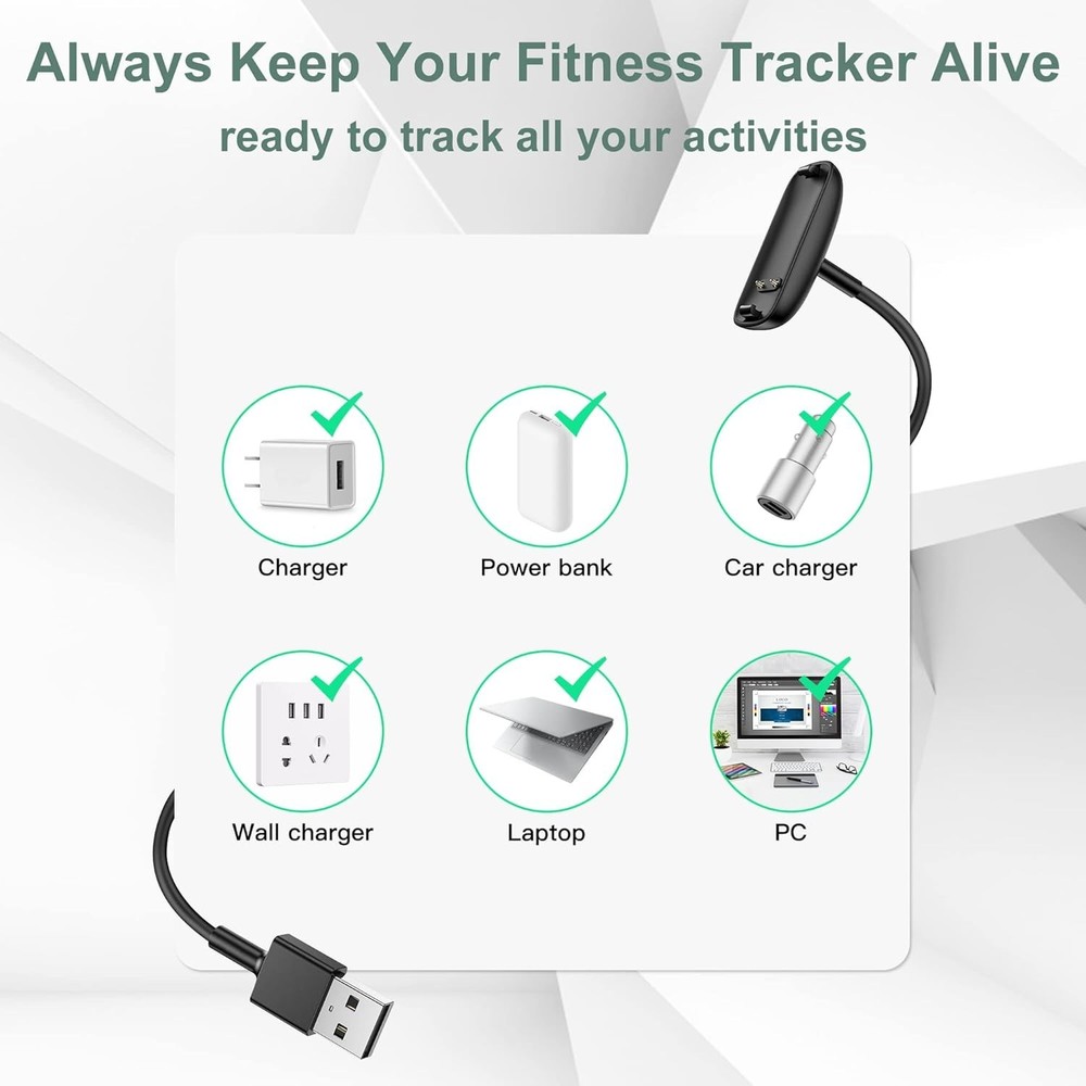 Fitbit Inspire 3 Charger Cable 2 Pack 3.3Ft