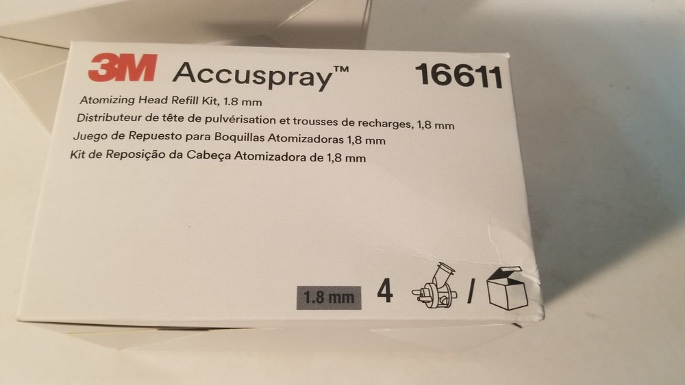 3M 16611 Accuspray Atomizing Head Refill Kit 4 pack New in Box