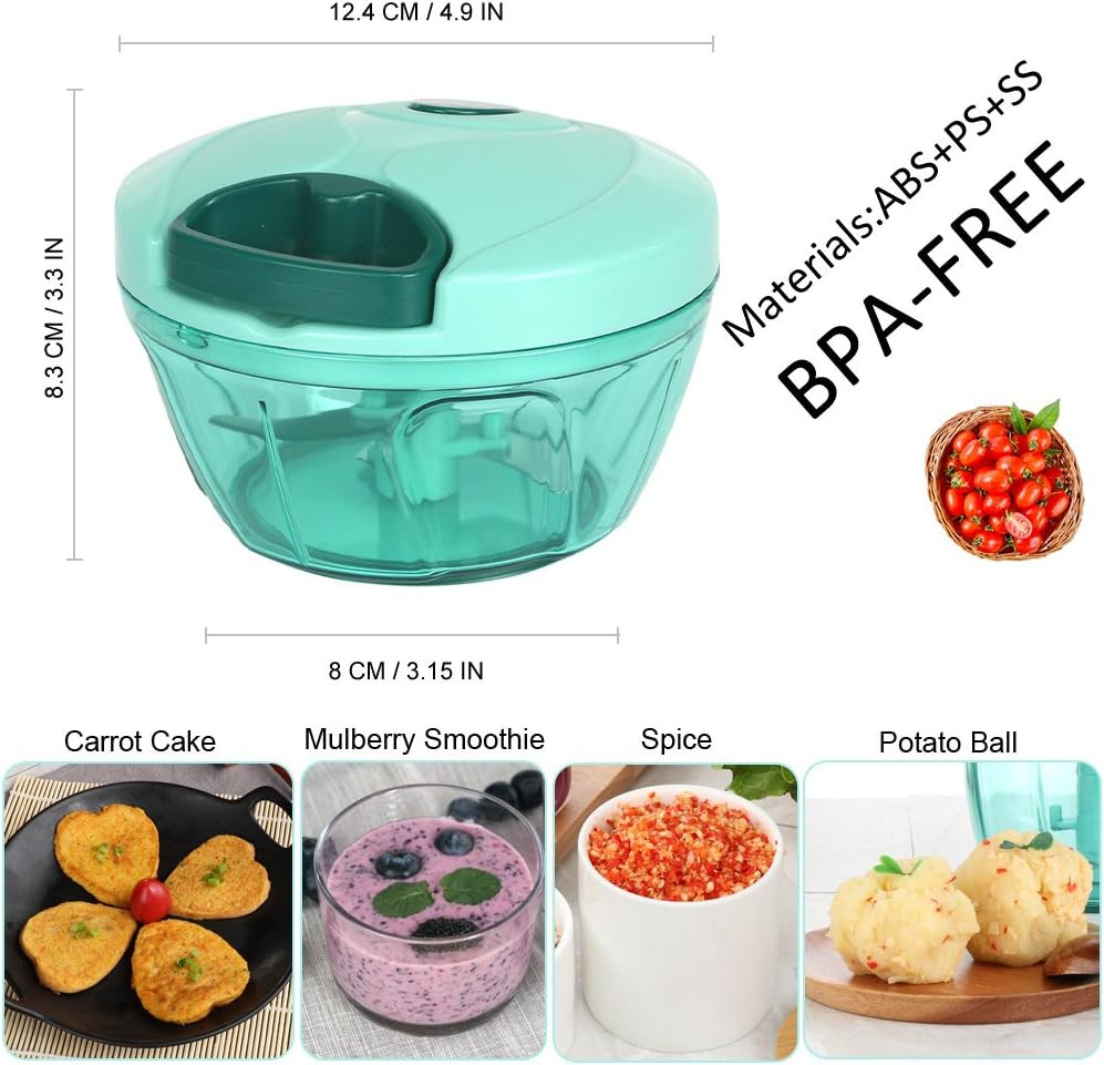 Manual Food Processor Vegetable Chopper, Portable Hand Pull String Garlic Mincer