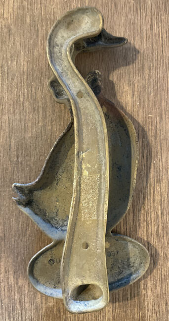 Brass Goose Doorknocker - Weathered