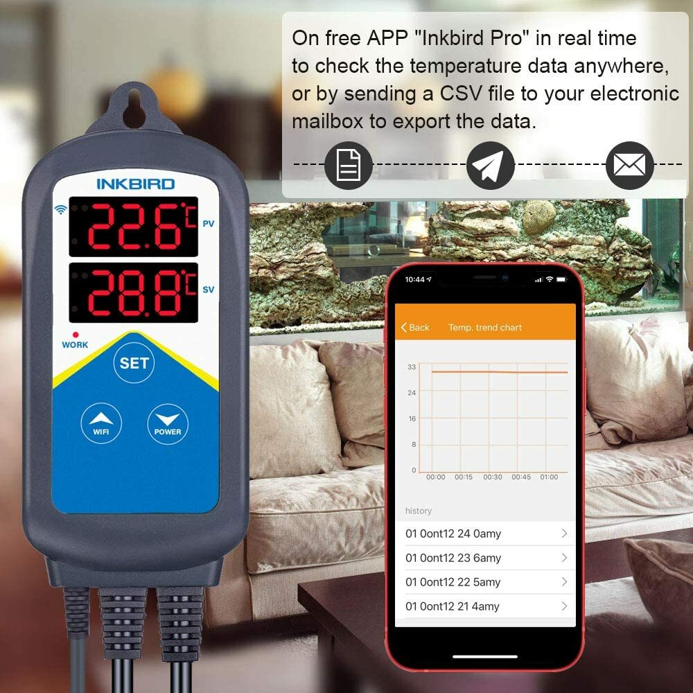 Inkbird Prewire WIFI Temperature Controller Thermostat ITC-306A Heat 2 Probe APP