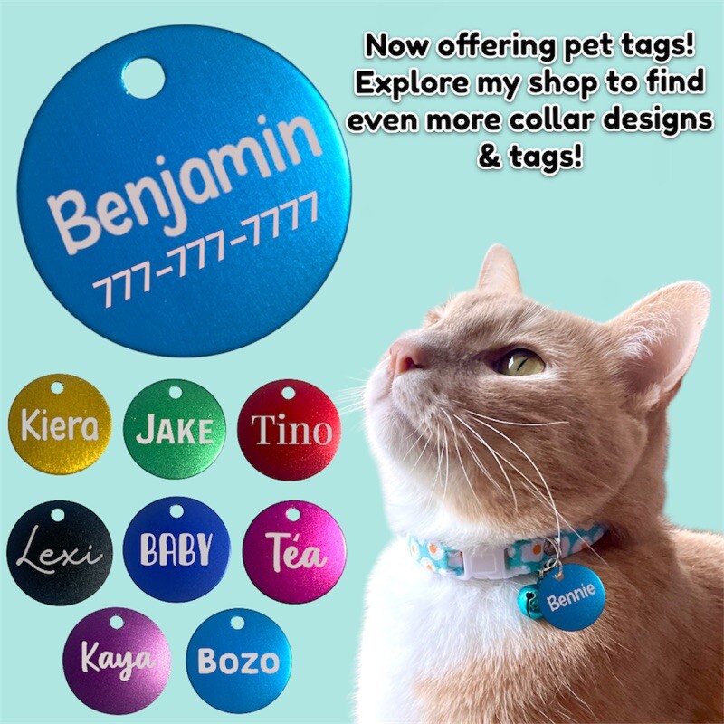 Cat Collar- "Mac and Cheese" Adjustable Breakaway Safety Quick-Release Collar