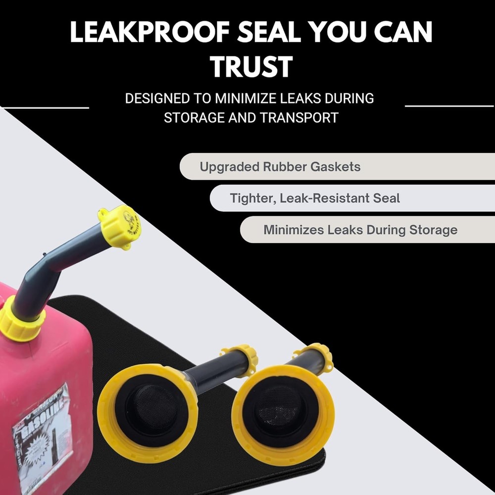 Mr Yellow Cap Gas Can Spout Replacement Kit - 2pack Universal Leakproof Angle...