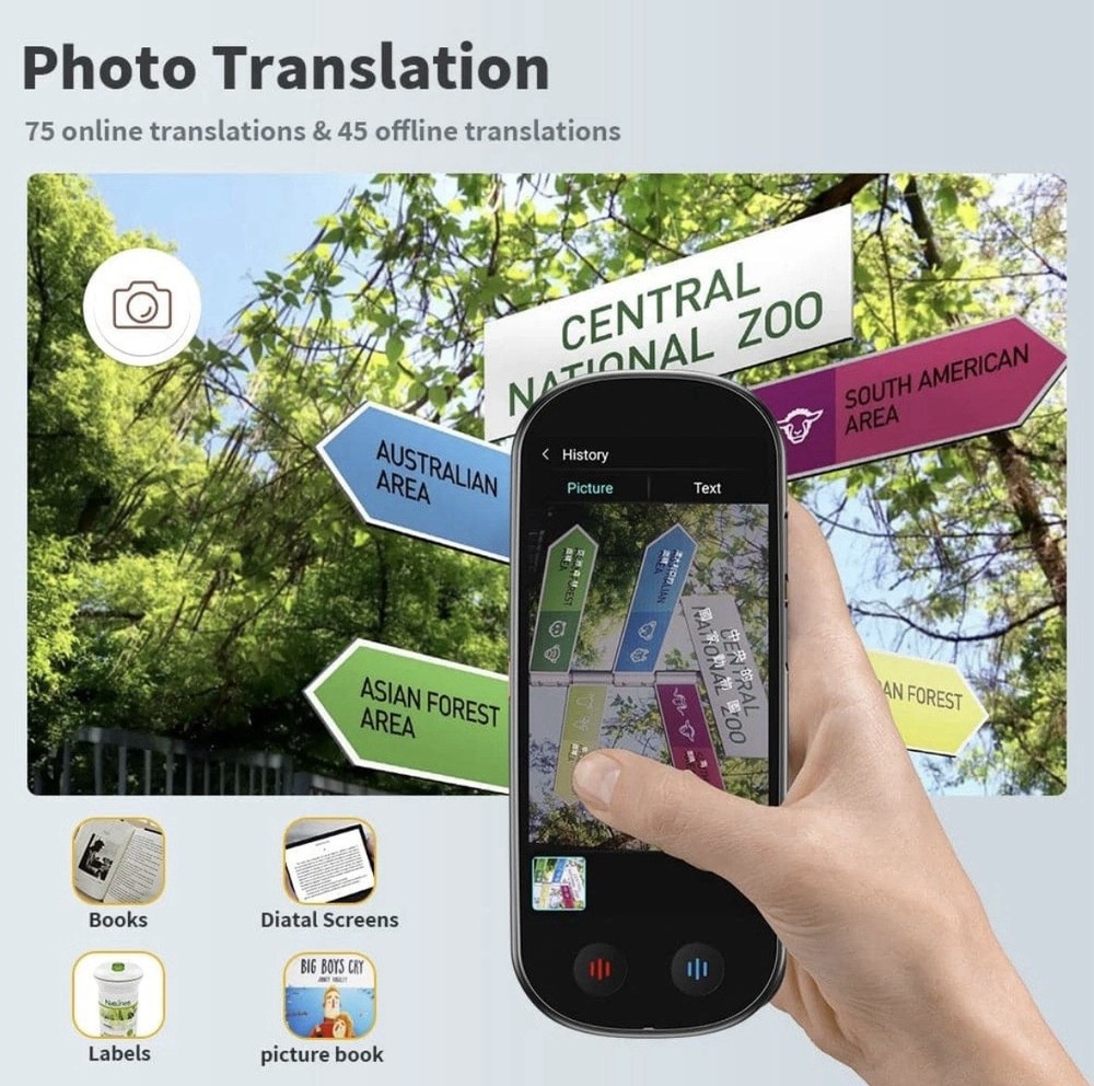 Z9 AI Translator - Offline Language Packs Real-Time Communication Device