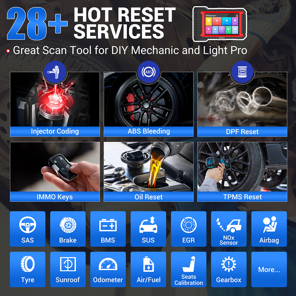KINGBOLEN K7 OBD2 Bidirectional Scanner Diagnostic Tool Key Coding Full System