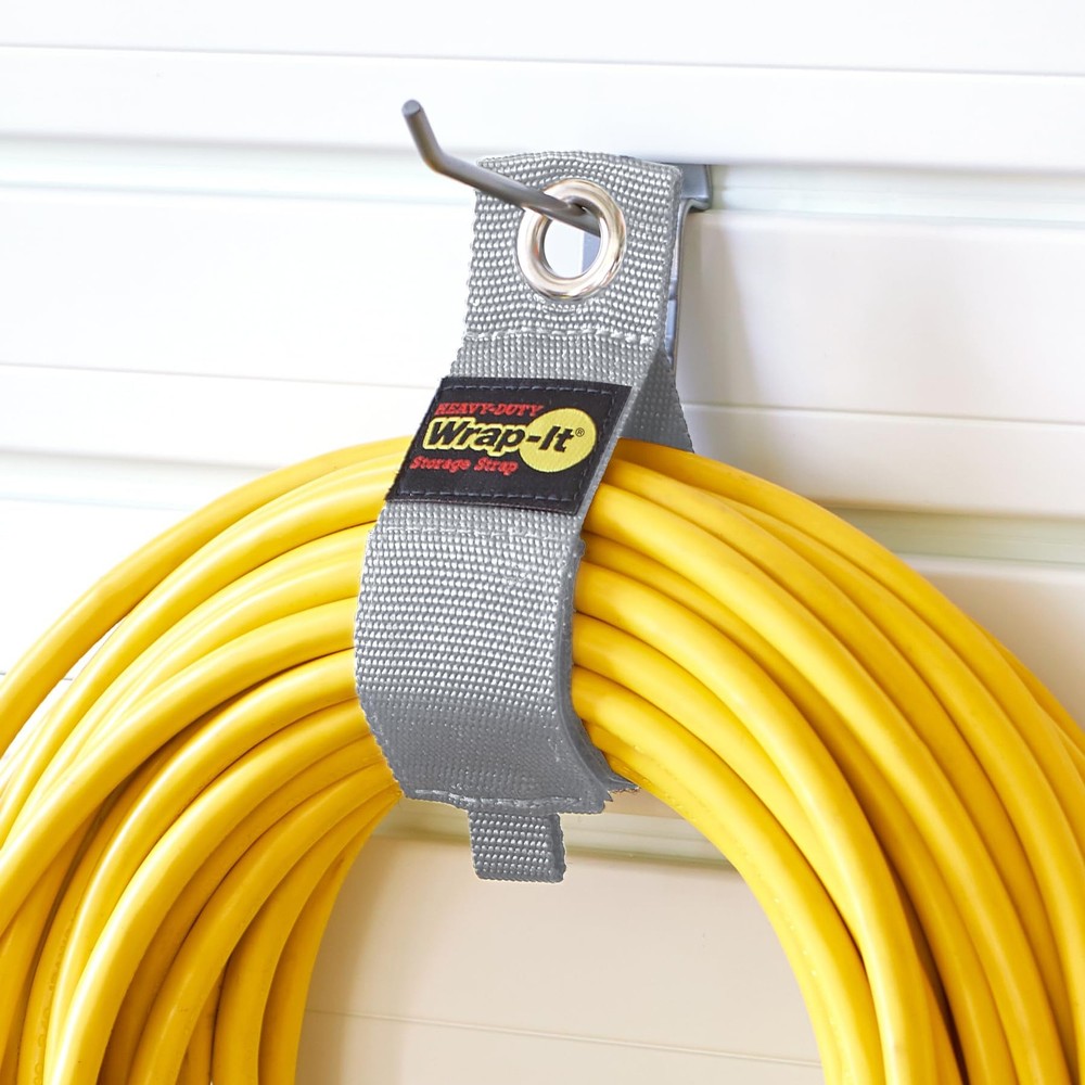 WrapIt HeavyDuty Hook & Loop Straps 12Pack Silver Cable Management