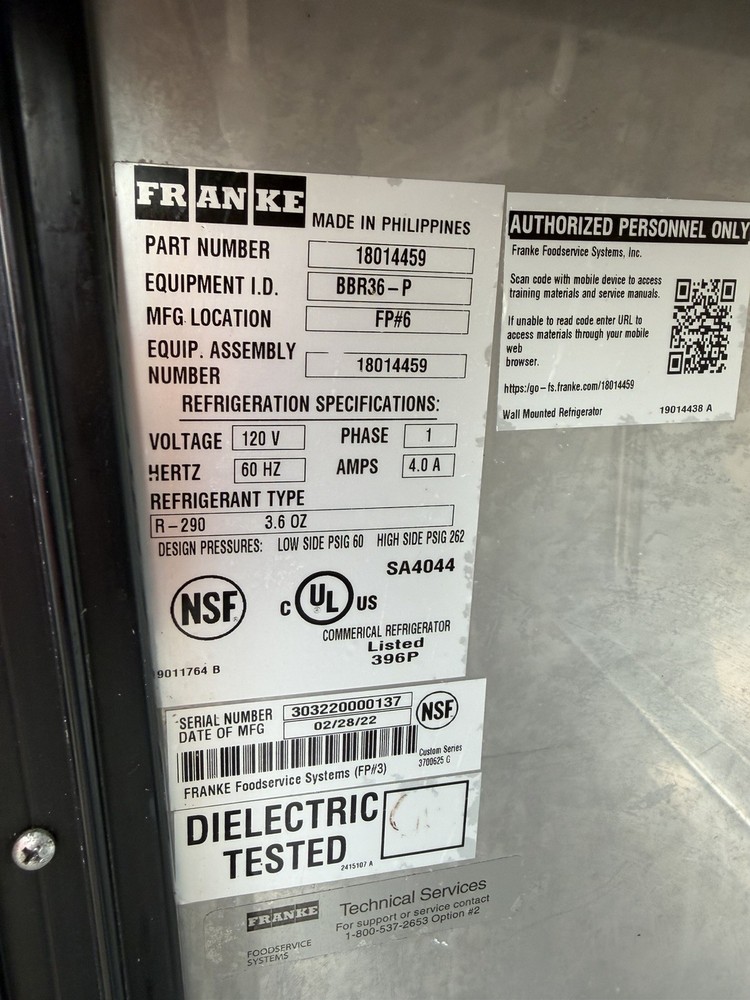 Franke Wall Mount Refrigerator
