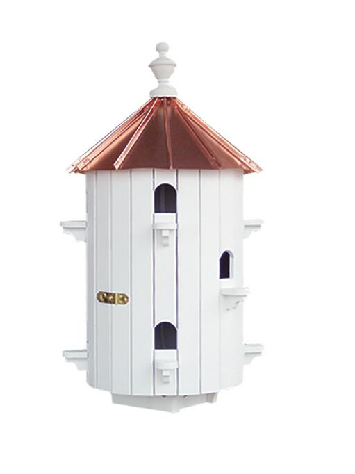 10-Hole Low-Roof Bird House with Copper Roof- Amish Made