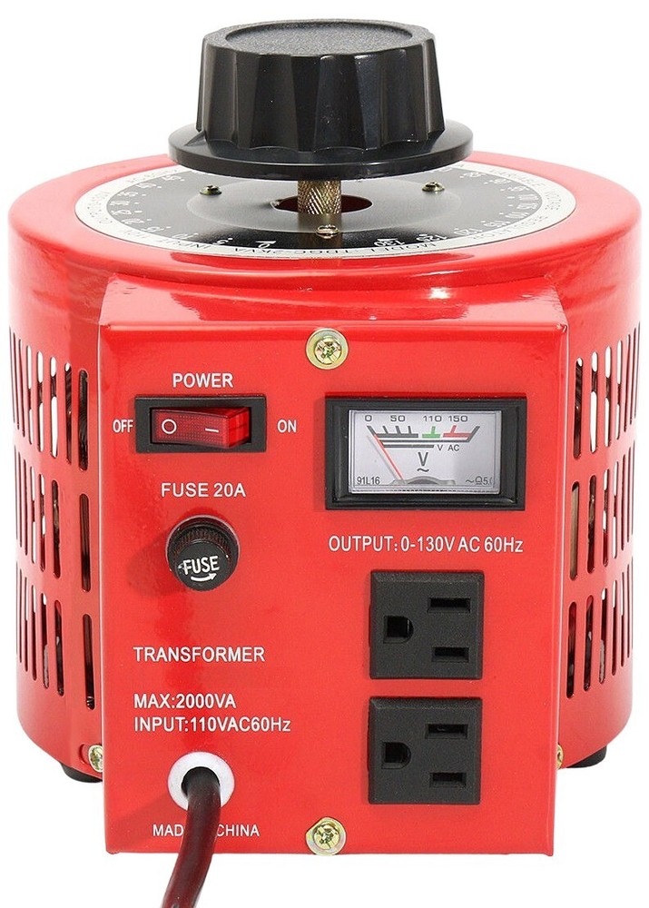 20 Amp Variable Transformer, 2000va Max, 0~130 Volt Output