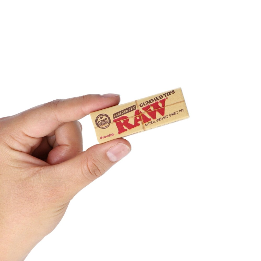 RAW Perforated Gummed Rolling Tips (24 pcs) - Full Box