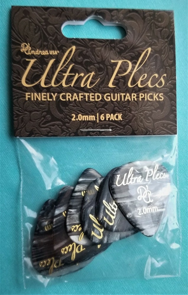 D'Andrea Ultra Plecs Guitar Picks 2.0 -6 PK Black Oyster