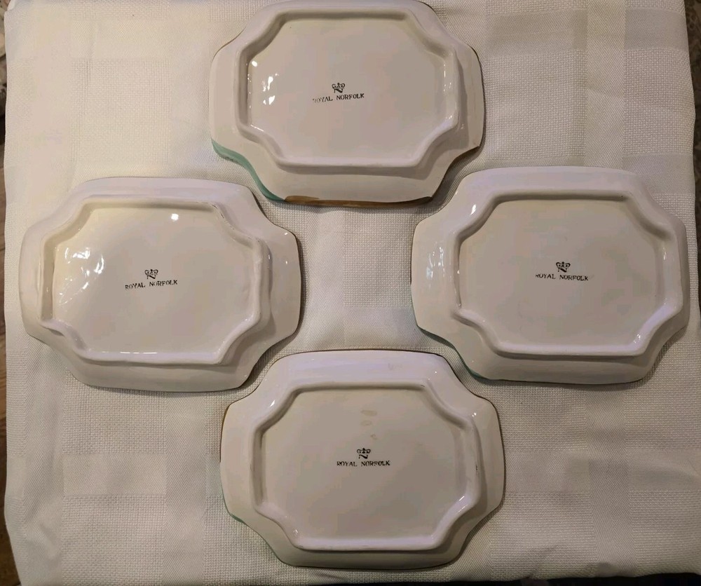 4 Royal Norfolk Spring Rabbit Floral Easter Plates