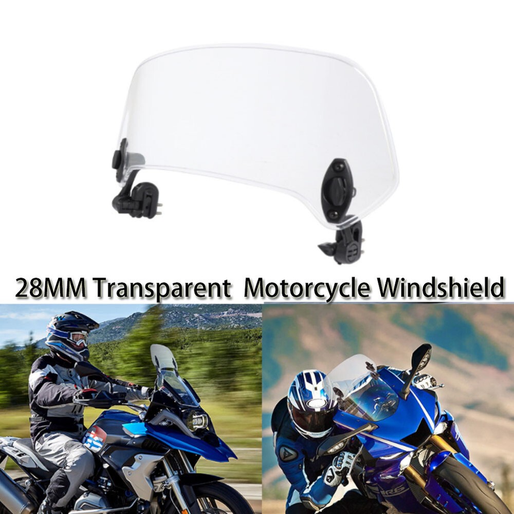 Motorcycle Adjustable Clip-on Windscreen Extender Windshield Extension Universal